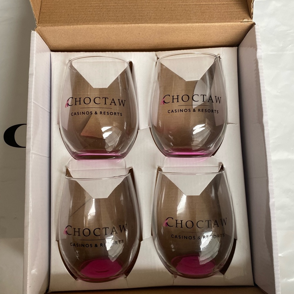 NIB Choctaw Casino Resort Drinks Glass - Set of 4